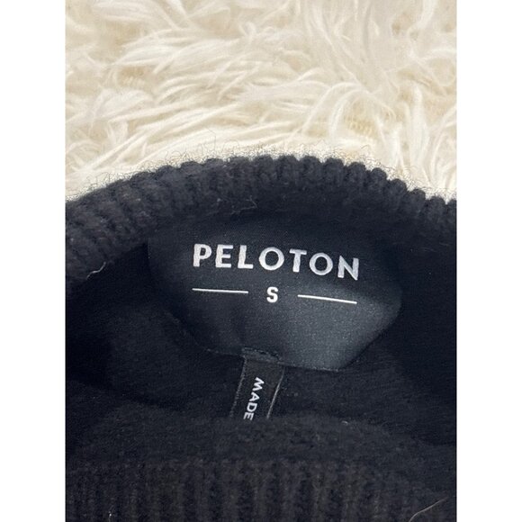 Peloton Black Wool Blend Winter Crewneck Sweater S Crop - Picture 4 of 9